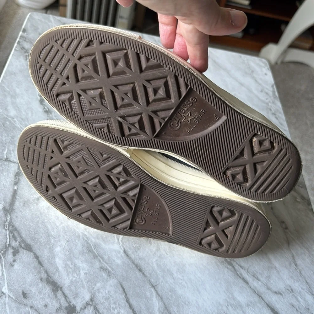 COMME DES GARCONS PLAY x Converse Unisex Chuck Taylor High Top Sneakers gray w6 - Picture 6 of 15